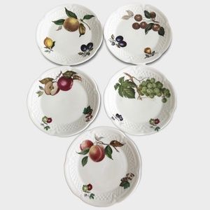 5 VTG Philippe Deshoulieres Canape Appetizer Fruit Plates Lourioux France 5.75"